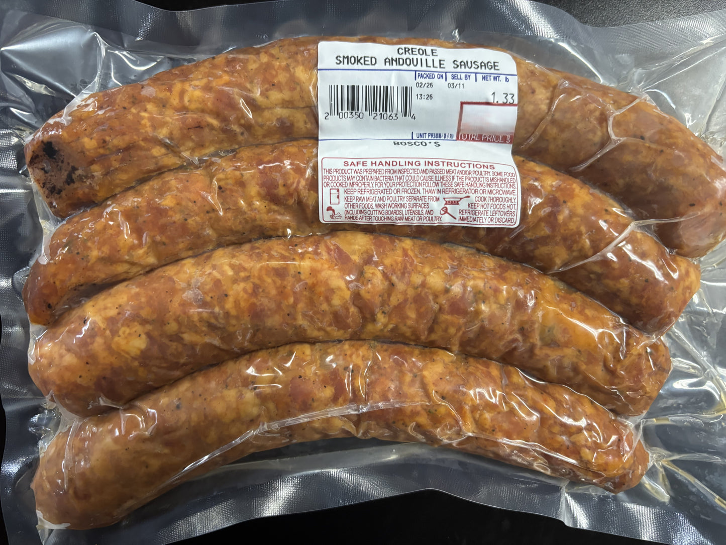 Creole Smoked Andouille Sausage
